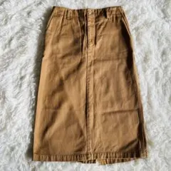 FORK&SPOON 長裙 鉛筆裙 100%純棉 駝色 M