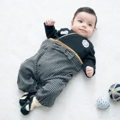 紋付袴風カバーオール 70cm 男の子 和装 ロンパース