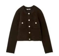 スナイデル snidel フォックスニットジャケット ブラウン