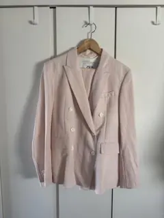 ZARA ジャケット&パンツセットアップ ピンク春色M