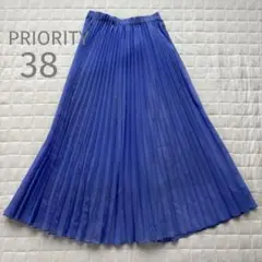 新品タグ付き！PRIORITY プライオリティ（38）プリーツロングスカート