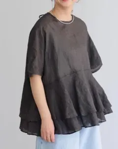 25年 ピュアルセシン ラミー2枚重ねぺプラムブラウス