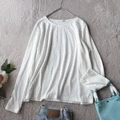 美品(M)シューラルー/ロンT/長袖/シンプル/ストレッチ/無地/プルオーバー