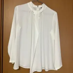 セオリーリュクス　ホワイト 長袖ブラウス 038