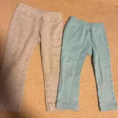 ボトムス2点セット グレー、青緑　サイズ90