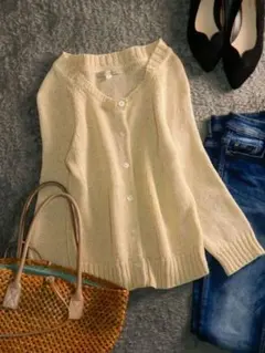 ヒューマンウーマン コットン ニット カーディガン M