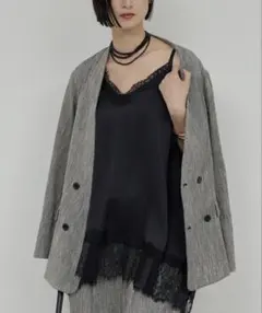 新品 レースキャミチュニック ブラックのサムネイル