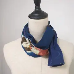 着物リメイク　絹　ハンドメイド　リバーシブル お首元ストール　ちょっと巻き用