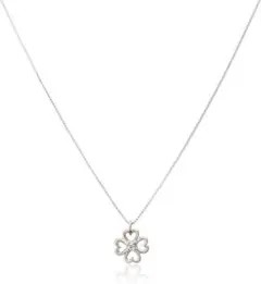 PT950 ダイヤ0.02ct クローバーネックレス【訳あり】