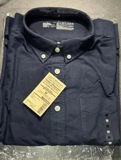 MUJI オックスボタンダウンシャツ M ダークネイビー　無印良品 婦人