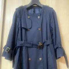 ネイビー トレンチコート ダブルブレスト