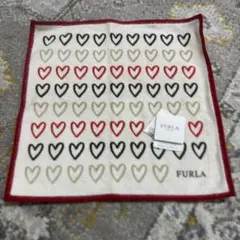 FURLA ハート柄 ハンカチ 約25cm