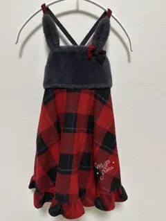 メゾピアノ　可愛いチェックのジャンパースカート　　120