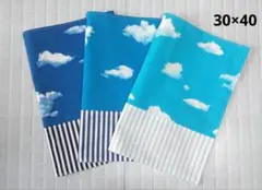 ハンドメイド　ランチョンマット　リバーシブル　３枚セット/　空柄a159