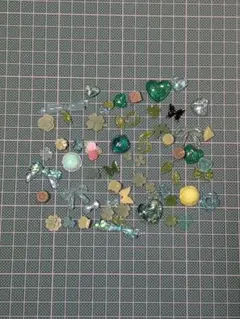 緑 レジン トレカデコ パーツセット まとめ売り