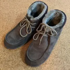 美品　ダークブラウン スエード ショートブーツ　LL