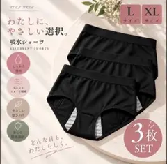 吸水ショーツL3枚セット サニタリーショーツ 生理用 レディース