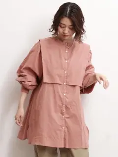 【定価¥6050】ヨークデザインノーカラーシャツ