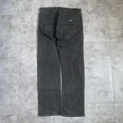 90s ARMANI JEANS ストライプ デニム ブラック 縦落ち 古着