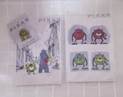 ピクサー展 モンスターズインク マイク サリー ポストカード ピンバッジ