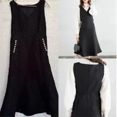 美品　toccocloset ポケットパール付きキルティングジャンパースカート