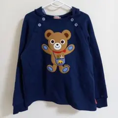 【訳あり】MIKI HOUSE　トレーナー　フード付　裏起毛　130