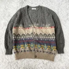 可愛い！　ユナイテッドカラーズオブベネトン　ウールカーディガン　S グレー