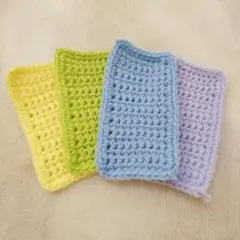 アクリルたわし　アクリル毛糸　並太　ソフト　4色4枚セット