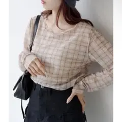 Kastane　レイヤードチェックシアープルオーバー