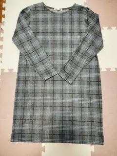 チェック柄 長袖チュニック Lサイズ