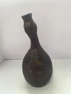 くう　桂又三郎極め　江戸中期　古備前　蔓付瓢徳利　共箱　V　9003 くう 桂又三郎極め 江戸中期 古備前 蔓付瓢徳利 共箱 V 9003