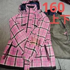 PURECONSCIOUS 160 スキーウェア　スノボウェア　ピンクチェック