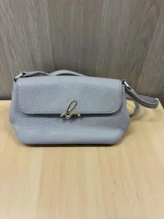 agnes b. ショルダーバッグ グレー レザー