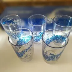 昭和レトロ　アデリア グラス5個セット　ヴィンテージ　レトロ