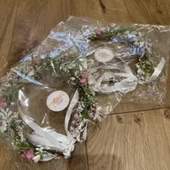 花冠 ドライフラワー ピンク白　２つセット