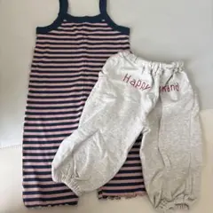ストライプロンパースとパンツセット 10D