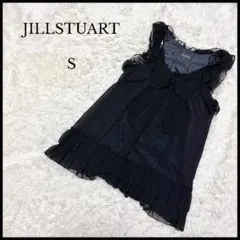 美品【JILLSTUART】ジルスチュアート リボンフリルワンピース S 黒
