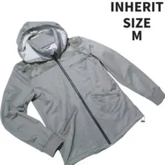 INHERIT インヘリット グレー フード付き フルジップ パーカー サイズM