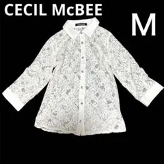 CECILMcBEE セシルマクビー　シャツ　レース　刺繍　花柄　ビジュー