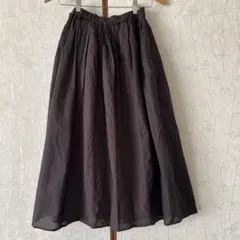 未使用●サマンサモスモス●レース ギャザー フレア 綿スカート ウエストゴム●Ｆ