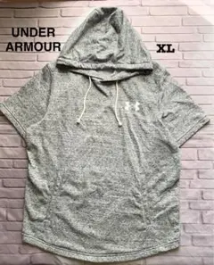 UNDER ARMOUR スウェット パーカー 半袖 XL グレー系