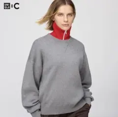ユニクロC レディース スムースコットンクルーネックセーター XXL グレー