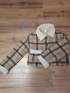 リーナ・ベル風　チェック柄フリースジャケット