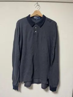 【良品・Lサイズ】Ralph Lauren 長袖ポロシャツ ネイビー