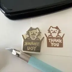 thank you（段ボール猫）