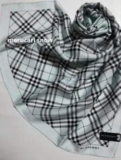 BURBERRY　大判ハンカチーフ　スカーフ　シルク＆コットン
