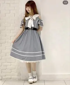 アクシーズ ポエティック シナモロール ワンピース 紺色 新品 タグ付き