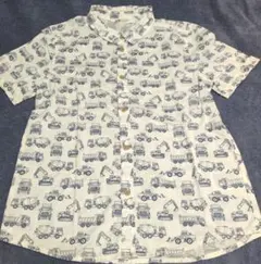 美品　H＆M 自動車柄　半袖シャツ　140 シンプル　乗り物　ホワイト