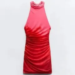 ZARA ホルダーネック ミニドレス