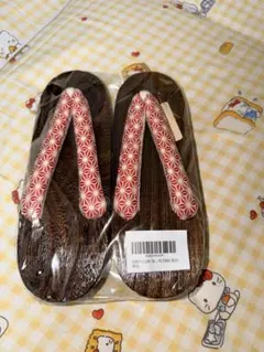 下駄 焼き桐 麻の葉柄 鼻緒